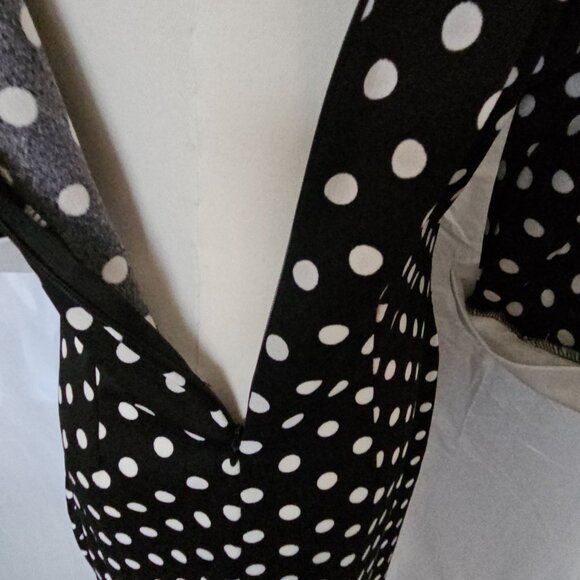 Oxiuly Retro Polka Dot Sheath Dress – Black & White – Peter Pan Collar – Size L - Picture 6 of 11